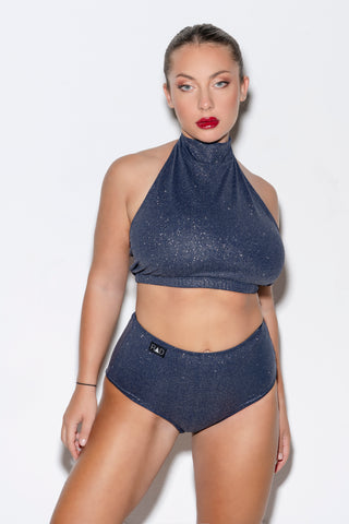 Complete the look with Eve glitter top - Midnight