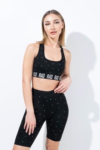 Complete the look with Crystal athletic top - Black