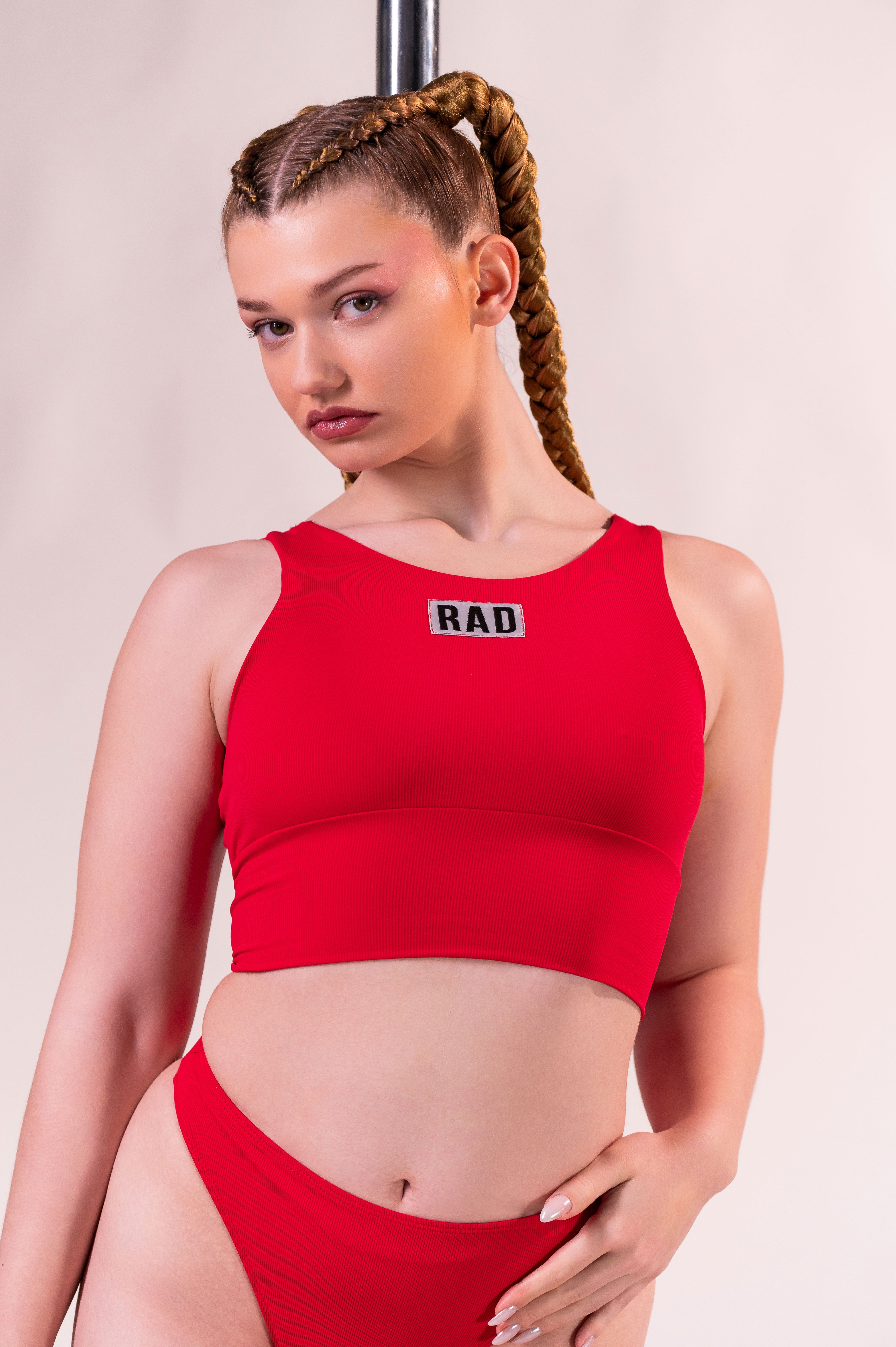 Product title: Chilli ribbed top - Red